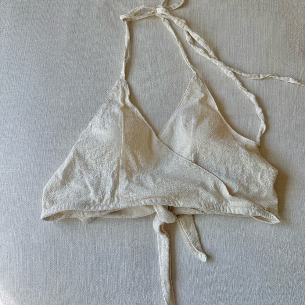 Elegant Cream Halter Bralette